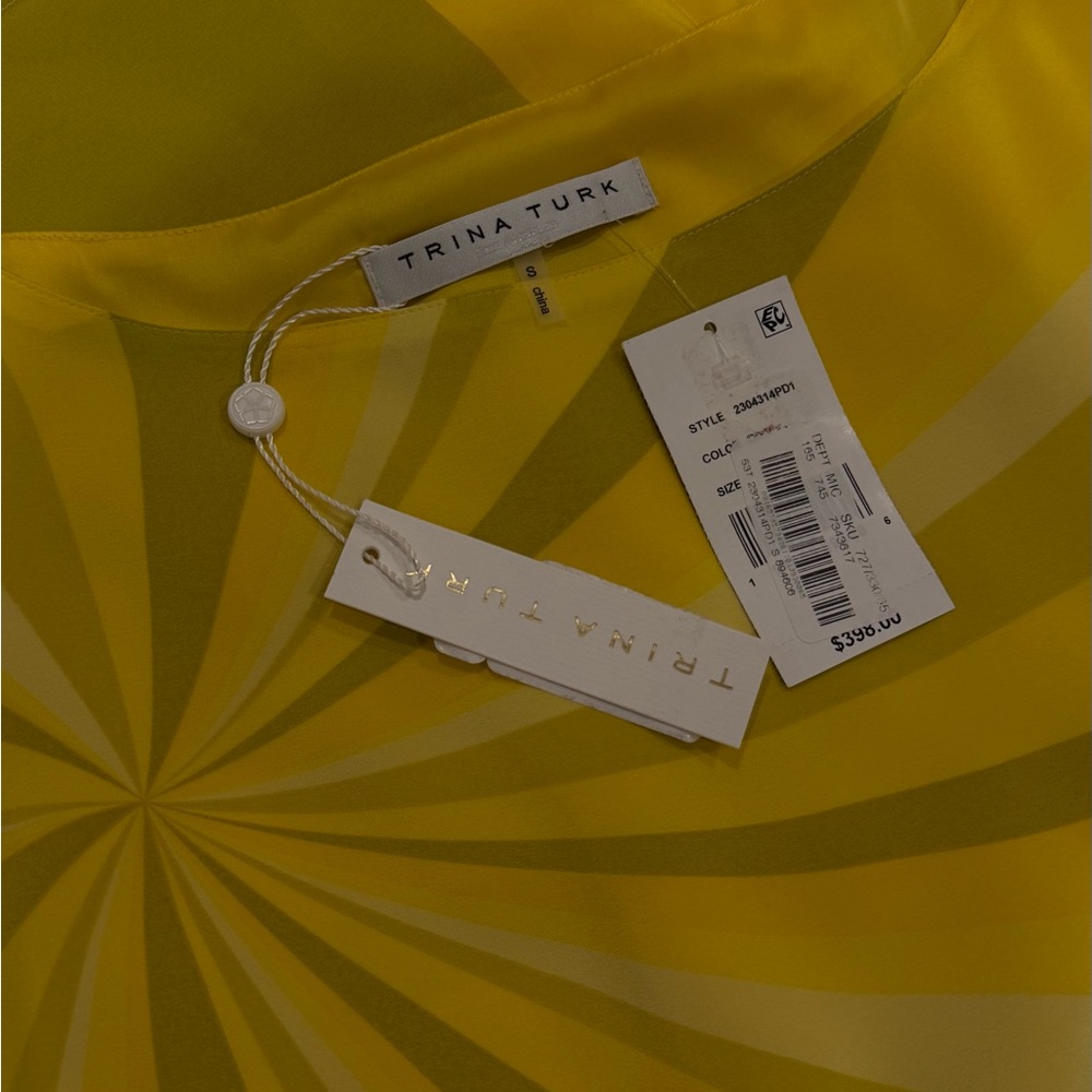 Trina Turk Global Burst Print Silk Dress in ‘Daisy Multi’ - Women’s Small